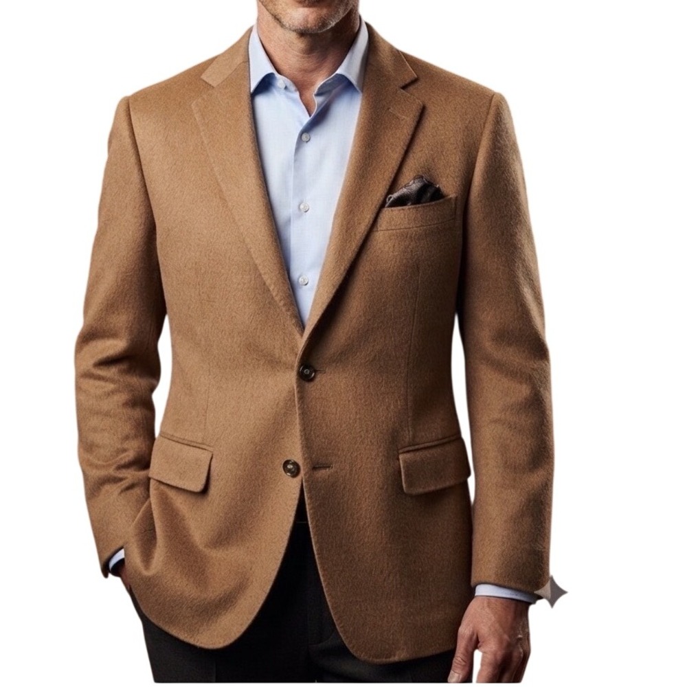 The‎ Savile Row Co vtg Cromwell 100% Camel Hair Blazer Tan Sport Coat Mens 50L